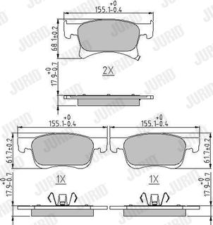 Jurid 573657J - Гальмівні колодки, дискові гальма autozip.com.ua