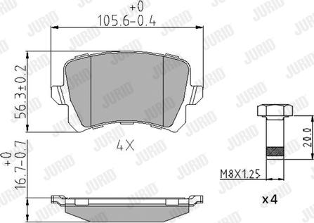 Jurid 573667J - Гальмівні колодки, дискові гальма autozip.com.ua