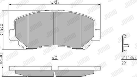 Jurid 573619J - Гальмівні колодки, дискові гальма autozip.com.ua