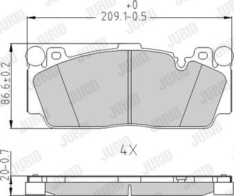 Jurid 573617J - Гальмівні колодки, дискові гальма autozip.com.ua