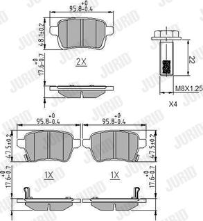 Jurid 573689J - Гальмівні колодки, дискові гальма autozip.com.ua