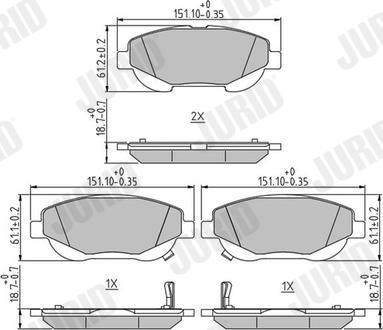 Jurid 573631J - Гальмівні колодки, дискові гальма autozip.com.ua