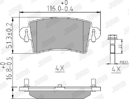 Jurid 573055J - Гальмівні колодки, дискові гальма autozip.com.ua