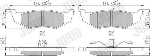 Jurid 573069J - Гальмівні колодки, дискові гальма autozip.com.ua