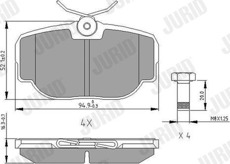 Jurid 573067J - Гальмівні колодки, дискові гальма autozip.com.ua