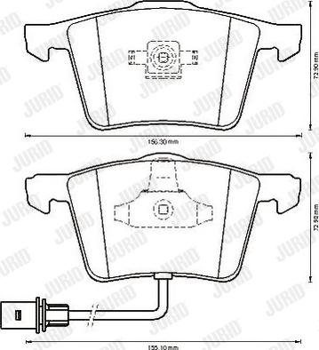 Jurid 573198J - Гальмівні колодки, дискові гальма autozip.com.ua