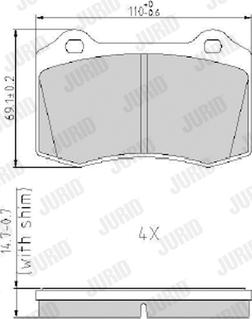 Jurid 573149J - Гальмівні колодки, дискові гальма autozip.com.ua