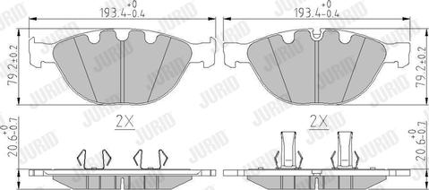 Jurid 573150J - Гальмівні колодки, дискові гальма autozip.com.ua