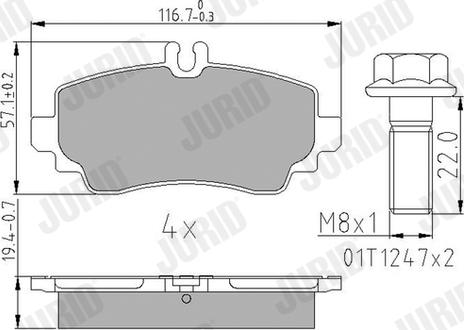 Jurid 573100J - Гальмівні колодки, дискові гальма autozip.com.ua