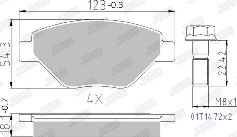 Jurid 573123J - Гальмівні колодки, дискові гальма autozip.com.ua