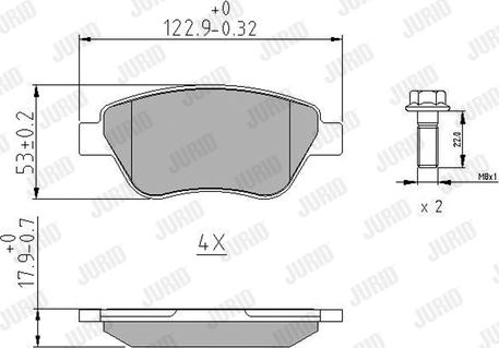 Jurid 573170J - Гальмівні колодки, дискові гальма autozip.com.ua