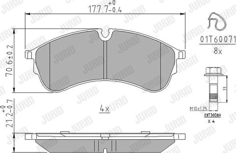 Jurid 573844J - Гальмівні колодки, дискові гальма autozip.com.ua