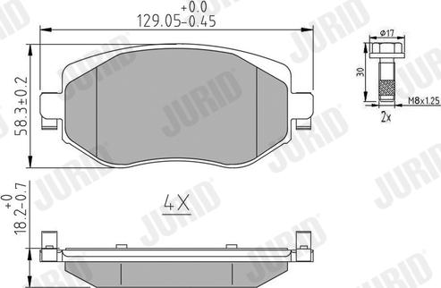 Jurid 573842J - Гальмівні колодки, дискові гальма autozip.com.ua