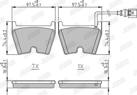 Jurid 573809J - Гальмівні колодки, дискові гальма autozip.com.ua