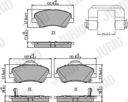 Jurid 573815J - Гальмівні колодки, дискові гальма autozip.com.ua