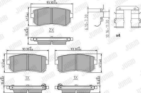 Jurid 573830J - Гальмівні колодки, дискові гальма autozip.com.ua