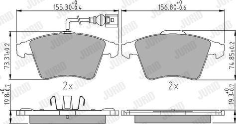 Jurid 573391J - Гальмівні колодки, дискові гальма autozip.com.ua