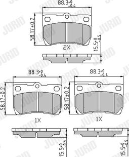 Jurid 573393J - Гальмівні колодки, дискові гальма autozip.com.ua