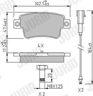 Jurid 573345J - Гальмівні колодки, дискові гальма autozip.com.ua