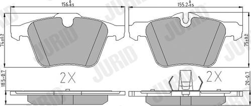 Jurid 573346J - Гальмівні колодки, дискові гальма autozip.com.ua