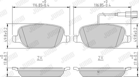 Jurid 573348J - Гальмівні колодки, дискові гальма autozip.com.ua