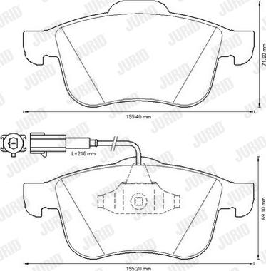 Jurid 573350JC - Гальмівні колодки, дискові гальма autozip.com.ua