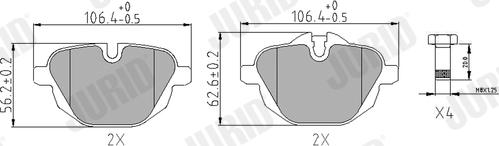 Jurid 573352J - Гальмівні колодки, дискові гальма autozip.com.ua