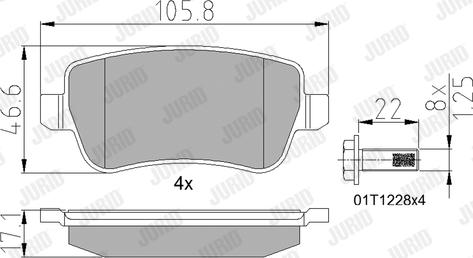 Jurid 573307J - Гальмівні колодки, дискові гальма autozip.com.ua