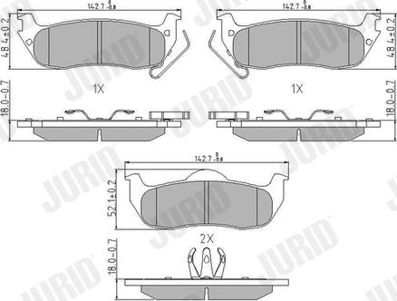 Jurid 573319J - Гальмівні колодки, дискові гальма autozip.com.ua