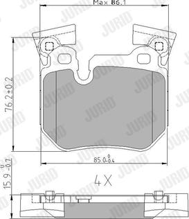 Jurid 573310J - Гальмівні колодки, дискові гальма autozip.com.ua