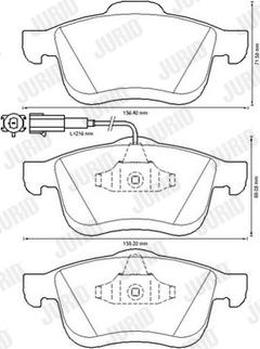 Jurid 573334J - Гальмівні колодки, дискові гальма autozip.com.ua