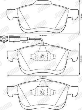 Jurid 573334J - Гальмівні колодки, дискові гальма autozip.com.ua