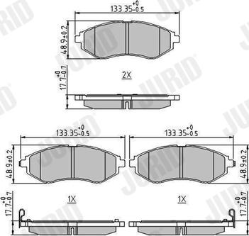 Jurid 573371J - Гальмівні колодки, дискові гальма autozip.com.ua