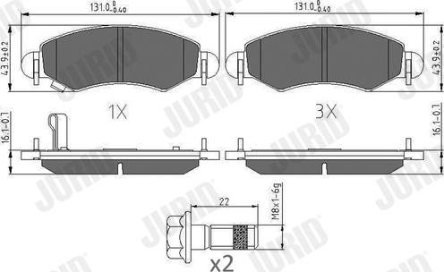 Jurid 573378J - Гальмівні колодки, дискові гальма autozip.com.ua