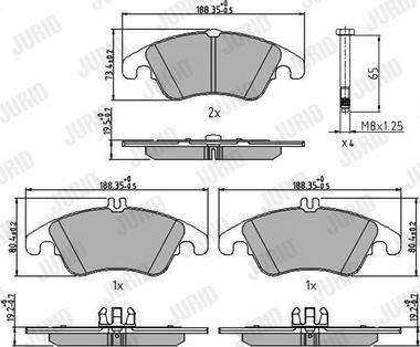 Jurid 573291J - Гальмівні колодки, дискові гальма autozip.com.ua