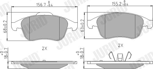 Jurid 573243J - Гальмівні колодки, дискові гальма autozip.com.ua