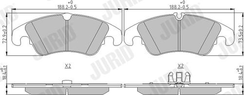 Jurid 573247J - Гальмівні колодки, дискові гальма autozip.com.ua