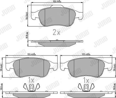 Jurid 573268J - Гальмівні колодки, дискові гальма autozip.com.ua