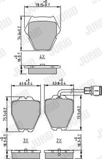 Jurid 573208J - Гальмівні колодки, дискові гальма autozip.com.ua