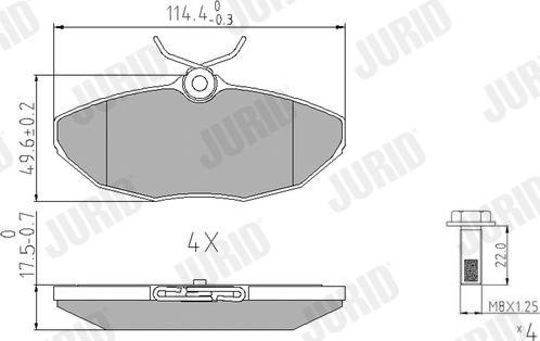 Jurid 573237J - Гальмівні колодки, дискові гальма autozip.com.ua