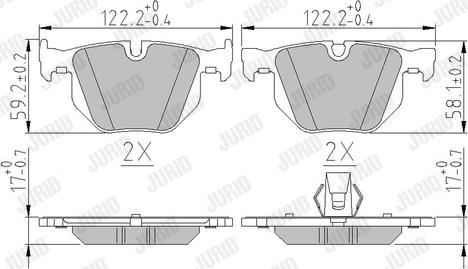 Jurid 573224J - Гальмівні колодки, дискові гальма autozip.com.ua