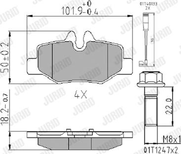 Jurid 573222J - Гальмівні колодки, дискові гальма autozip.com.ua