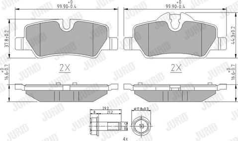 Jurid 573763J - Гальмівні колодки, дискові гальма autozip.com.ua