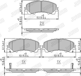 Jurid 573789J - Гальмівні колодки, дискові гальма autozip.com.ua