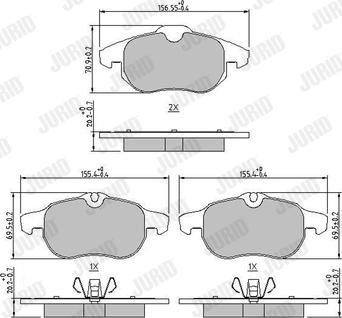 Jurid 573723J - Гальмівні колодки, дискові гальма autozip.com.ua