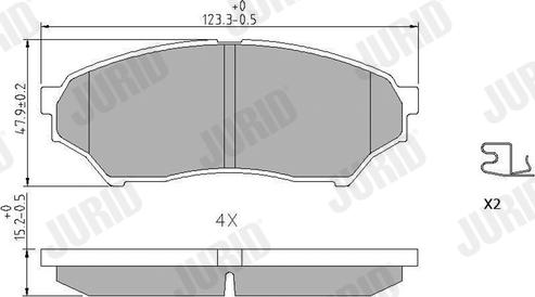 Jurid 572499J - Гальмівні колодки, дискові гальма autozip.com.ua