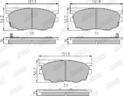 Jurid 572444J - Гальмівні колодки, дискові гальма autozip.com.ua