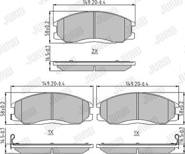 Jurid 572453J - Гальмівні колодки, дискові гальма autozip.com.ua