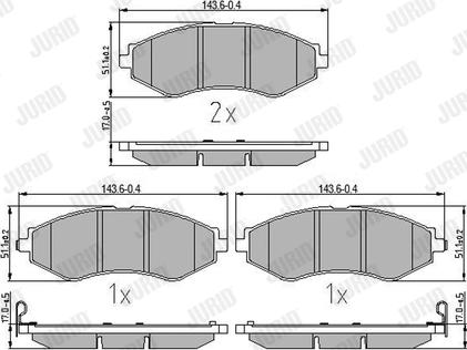 Jurid 572407J - Колодка торм. DAEWOO LANOS 1.6 16V. NUBIRA. LACETTI передн. пр-во Jurid autozip.com.ua