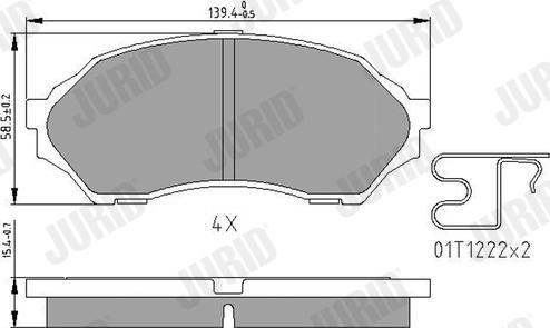 Jurid 572437J - Гальмівні колодки, дискові гальма autozip.com.ua